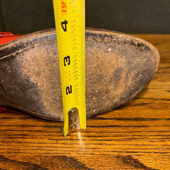 FRYE Carson Western Bootie Mules Red Leather Harness Shoes 70160 Women's 7 B - Picture 11 of 12